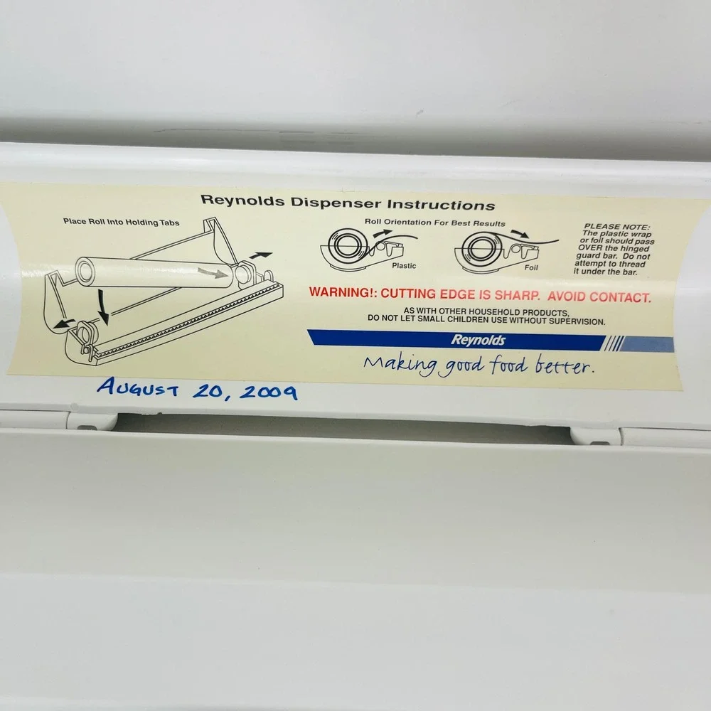 Reynolds Wrap & Foil Dispenser White Plastic Countertop Wall Mount Good